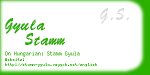 gyula stamm business card